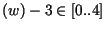 $(w)-3\in [0..4]$