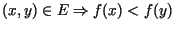$(x,y) \in E \Rightarrow f(x) < f(y)$
